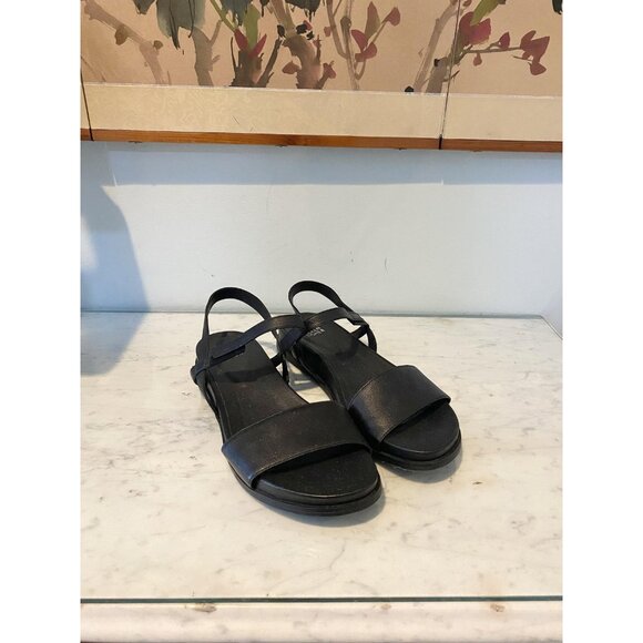 Eileen Fisher Demo Shoes Womens Size 9 Leather Sandals Flat Comfort Minimalis - Picture 2 of 6